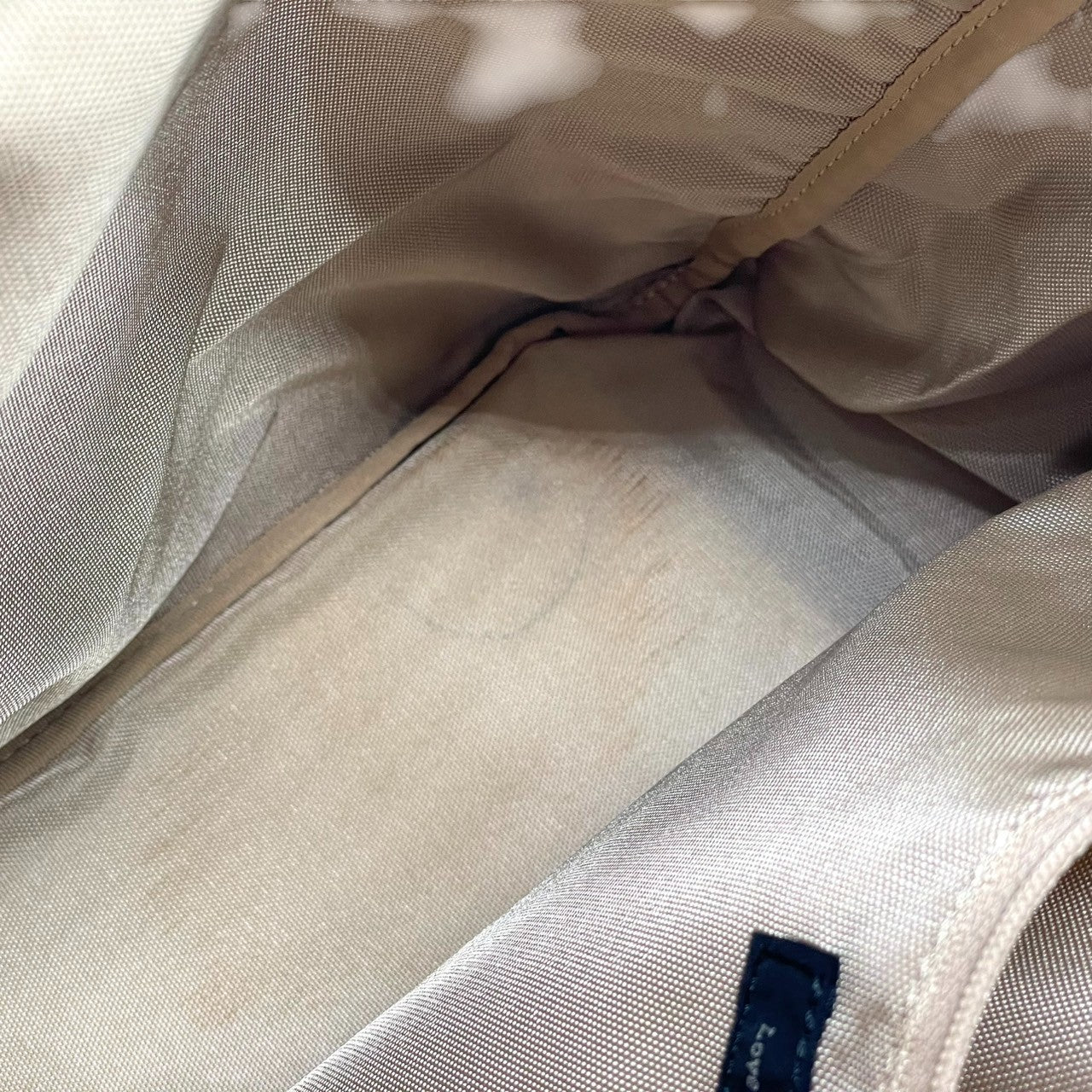 SAZABY サザビー トートバッグ ハンドバッグ A4収納可 大容量 軽量 ナイロン レザーハンドル バイカラー ネイビー ベージュ レディース メンズ ユニセックス ビジネス 通勤通学 人気モデル クリーニング済み s1