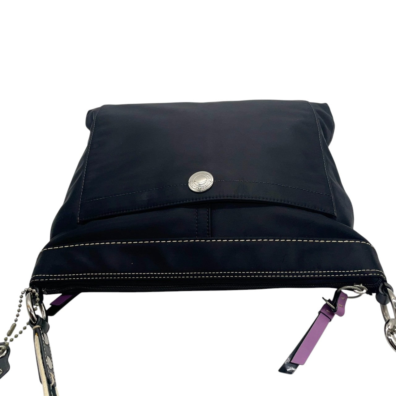 【COACH】コーチ ショルダーバッグ F13329 クロスボディ 斜め掛け可 A4収納可 ナイロン レザー ブラック 黒 軽量 カジュアル レディース メンズ ユニセックス 通勤通学 デイリーユース 旅行 サブバッグ 定番人気モデル クリーニング済み s1