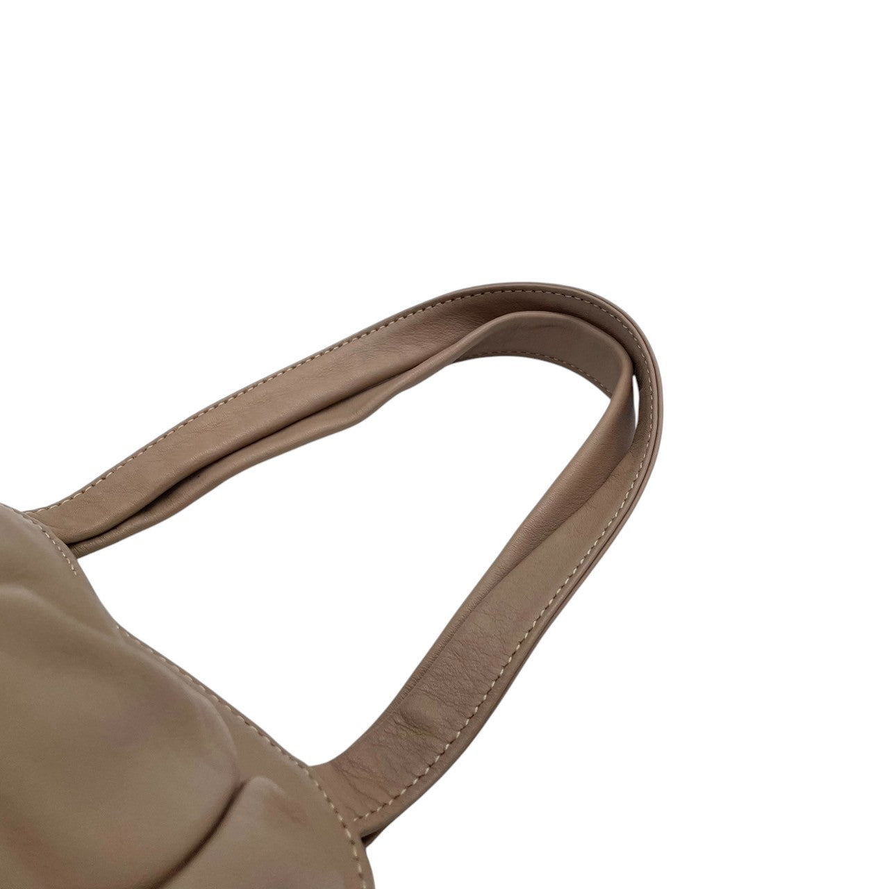 【美品】BALMAIN バルマン ハンドバッグ ワンショルダー ギャザー ポーチバッグ 本革 レザー グレージュ ベージュ系 レディース エレガント フェミニン 上品 モダン フランスブランド 人気モデル クリーニング済み s1