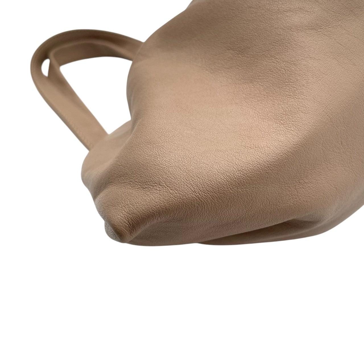 【美品】BALMAIN バルマン ハンドバッグ ワンショルダー ギャザー ポーチバッグ 本革 レザー グレージュ ベージュ系 レディース エレガント フェミニン 上品 モダン フランスブランド 人気モデル クリーニング済み s1