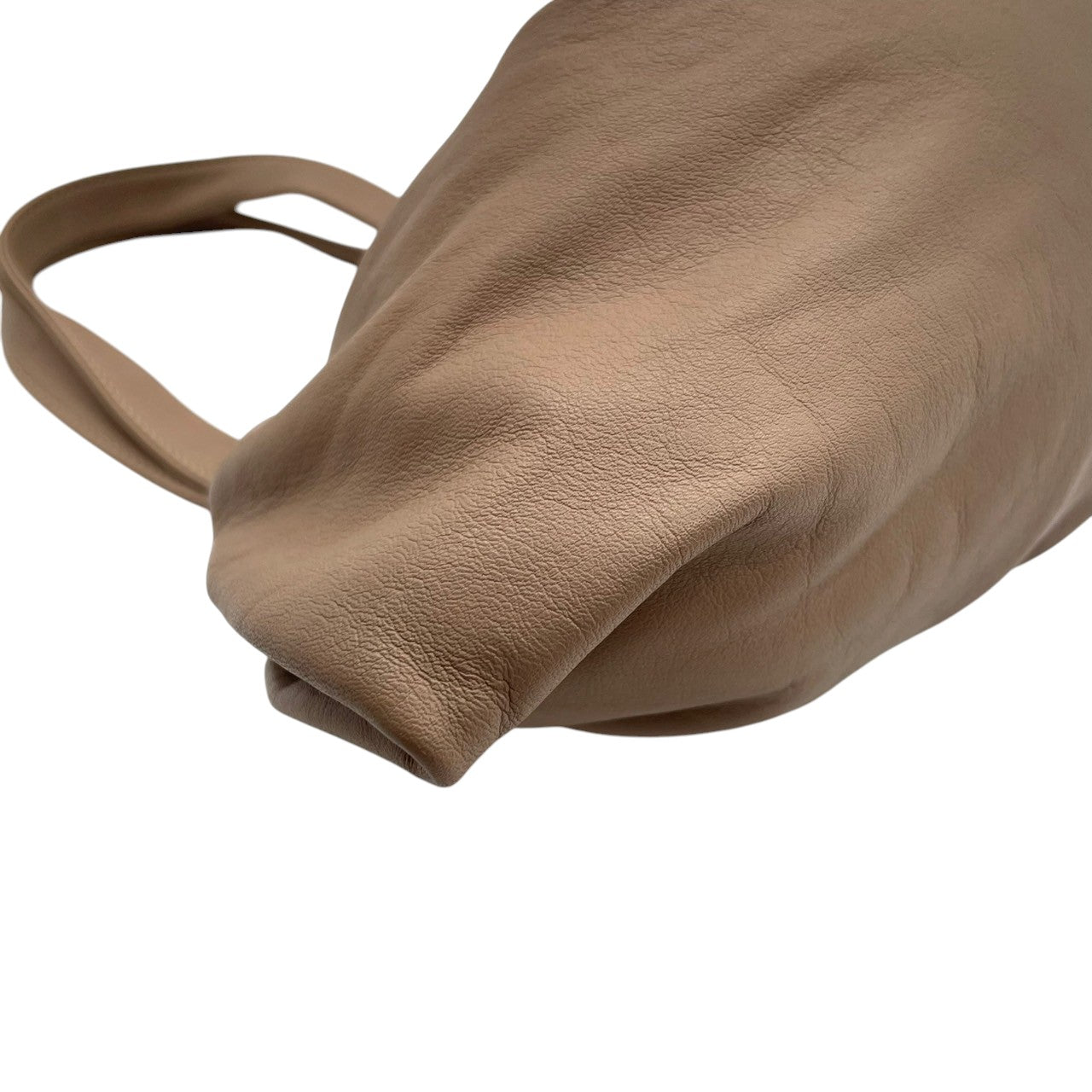 【美品】BALMAIN バルマン ハンドバッグ ワンショルダー ギャザー ポーチバッグ 本革 レザー グレージュ ベージュ系 レディース エレガント フェミニン 上品 モダン フランスブランド 人気モデル クリーニング済み s1