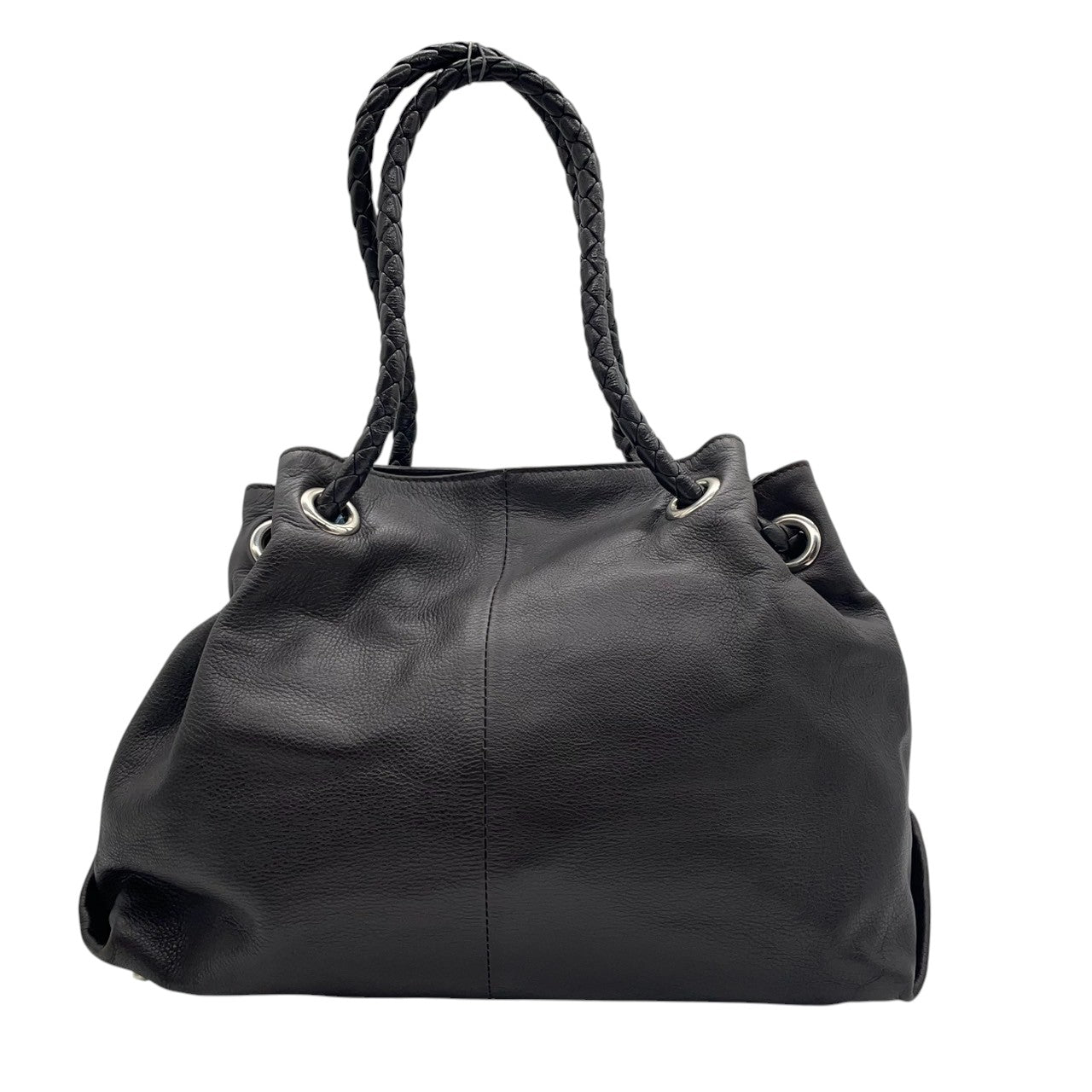 FURLA フルラ カルメン トートバッグ ワンショルダー A4収納可 大容量 本革 レザー シボ革 編み込みハンドル ダークブラウン こげ茶 レディース エレガント ビジネス 通勤通学 イタリア製 人気モデル クリーニング済み s1