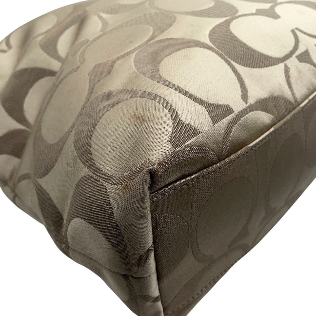 【COACH】コーチ ヘリテージ シグネチャー トートバッグ F18835 ワンショルダー A4収納可 大容量 キャンバス レザー ブラウン系 レディース 通勤通学 定番人気モデル チャーム付き クリーニング済み s7