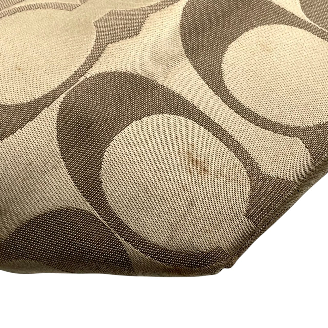 【COACH】コーチ ヘリテージ シグネチャー トートバッグ F18835 ワンショルダー A4収納可 大容量 キャンバス レザー ブラウン系 レディース 通勤通学 定番人気モデル チャーム付き クリーニング済み s7