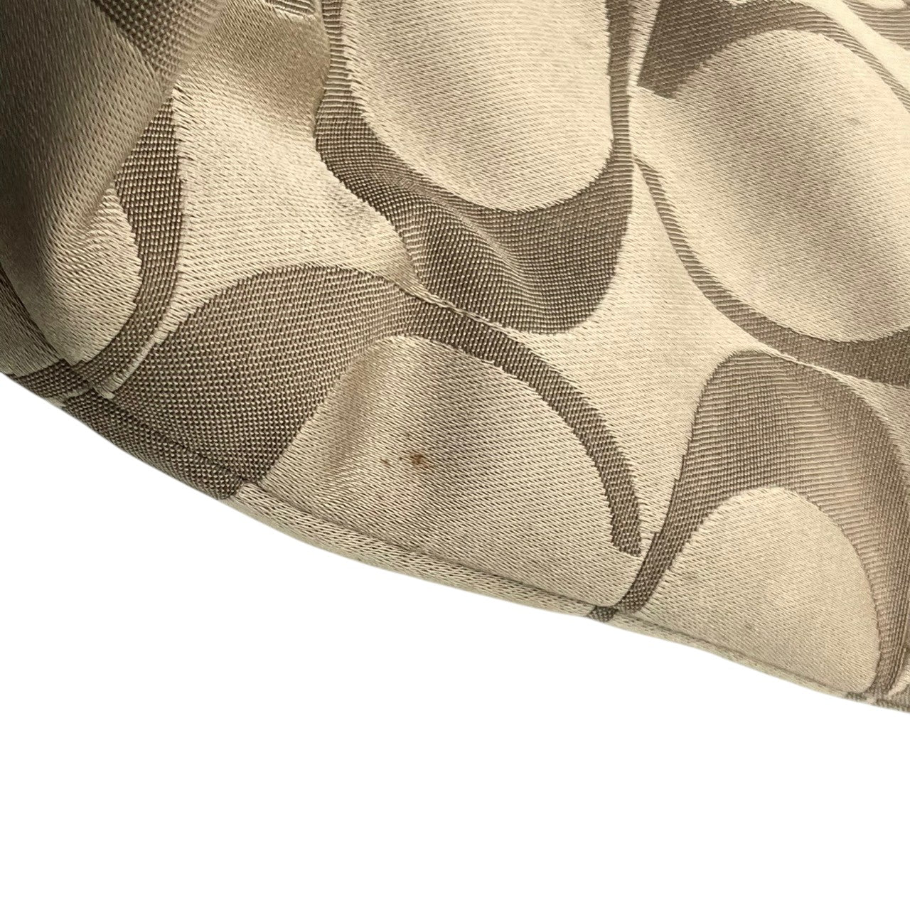 【COACH】コーチ ヘリテージ シグネチャー トートバッグ F18835 ワンショルダー A4収納可 大容量 キャンバス レザー ブラウン系 レディース 通勤通学 定番人気モデル チャーム付き クリーニング済み s7