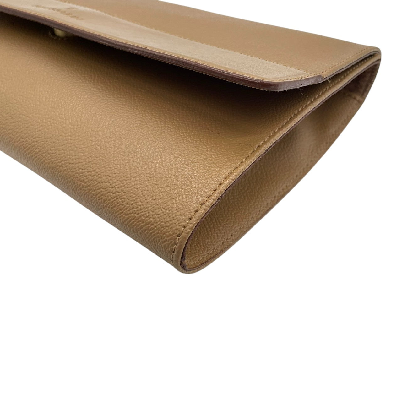 【TRUSSARDI】トラサルディ クラッチバッグ セカンドバッグ PVC レザー ベージュ系 ロゴ型押し イタリア製 メンズ レディース ユニセックス フォーマル ビジネス ヴィンテージ スタイリッシュ 上品 クリーニング済み s7