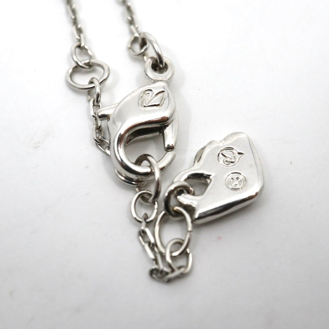 美品 SWAROVSKI スワロフスキー 雫モチーフ ネックレス シルバー ライトブルーストーン クリスタル ジュエリー レディース 上品 エレガント アクセサリー I10