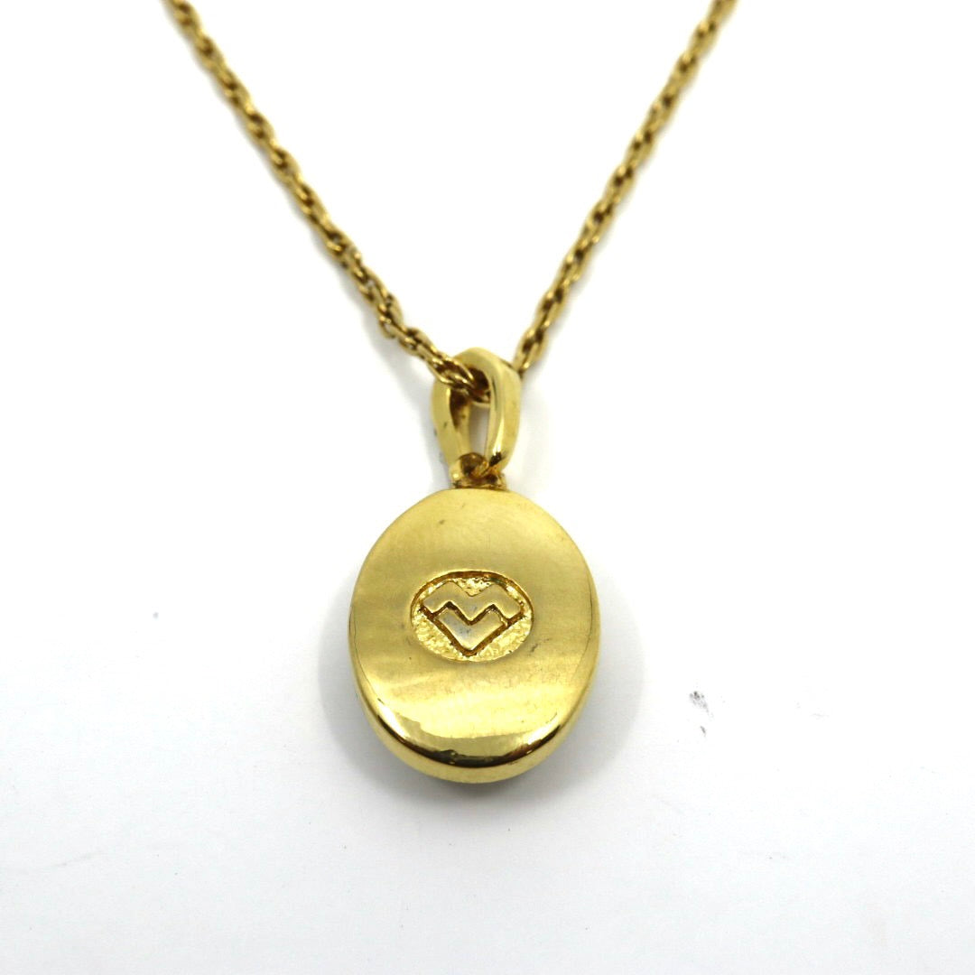 MARIO VALENTINO マリオヴァレンティノ グリーンストーン ネックレス ヴィンテージ ゴールドカラー ラインストーン イタリア ブランド アクセサリー ジュエリー 上品 I10