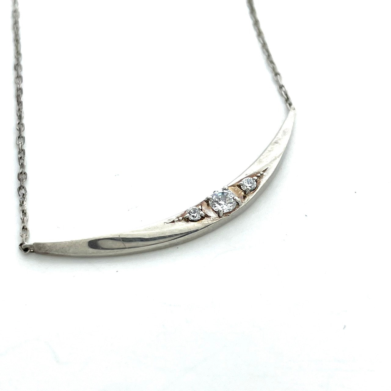 美品 festaria bijou SOPHIA フェスタリア ビジュソフィア ネックレス ダイヤモンド バーライン シルバー SV925 スターリングシルバー レディース W6