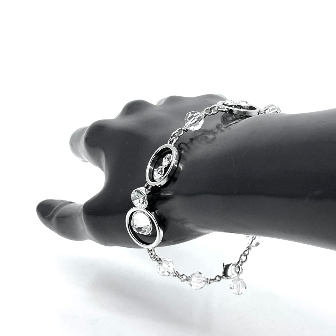 SWAROVSKI スワロフスキー Crystal Bracelet クリスタル ブレスレット バングル ラウンドカット シルバーカラー W6