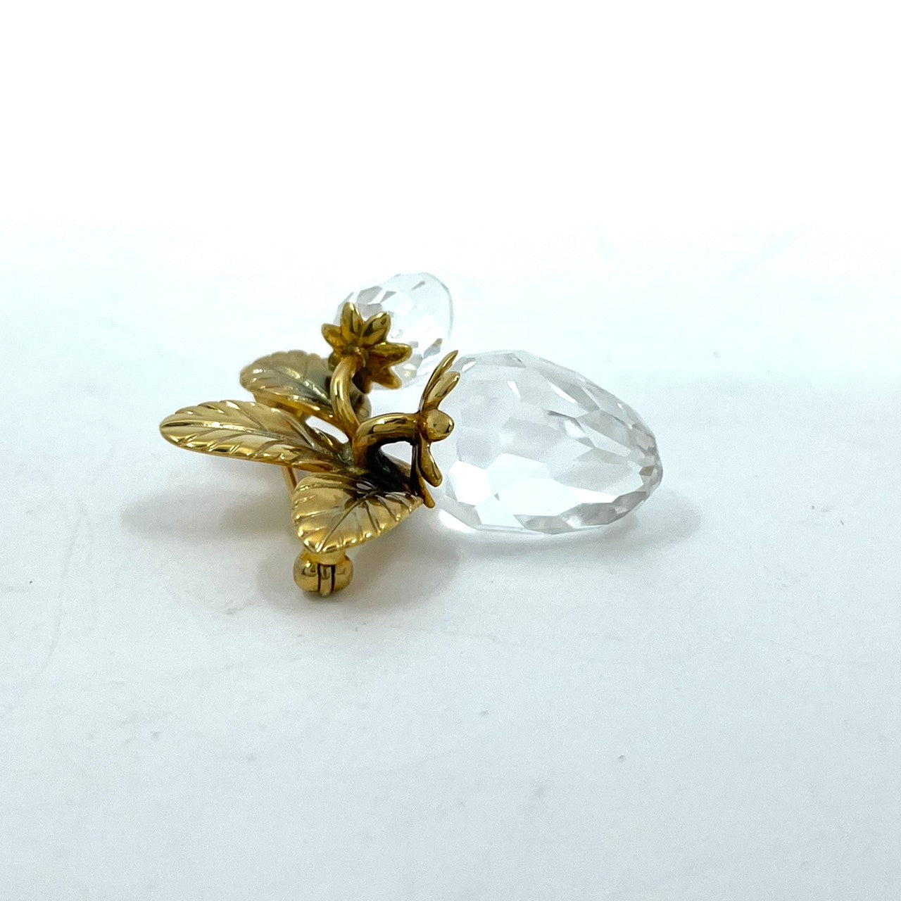 スワロフスキー クリスタルメモリーズ ピンブローチ ストロベリー イチゴモチーフ オブジェ 金 ゴールド×クリア SWAROVSKI Crystal Memories W6