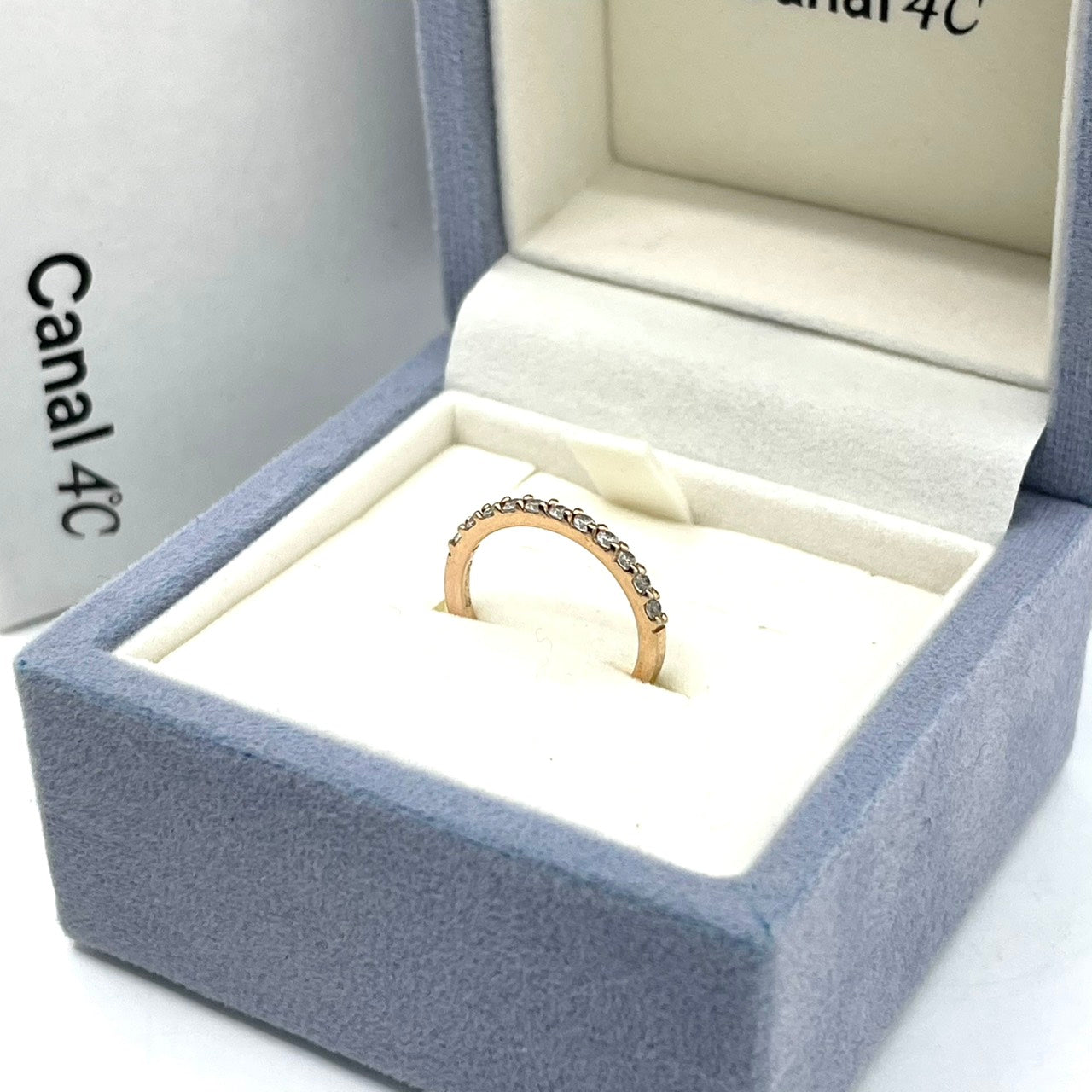 美品 カナルヨンドシー 4℃ K10PG ハーフエタニティリング キュービックジルコニア ピンクゴールド Canal 4℃ W6