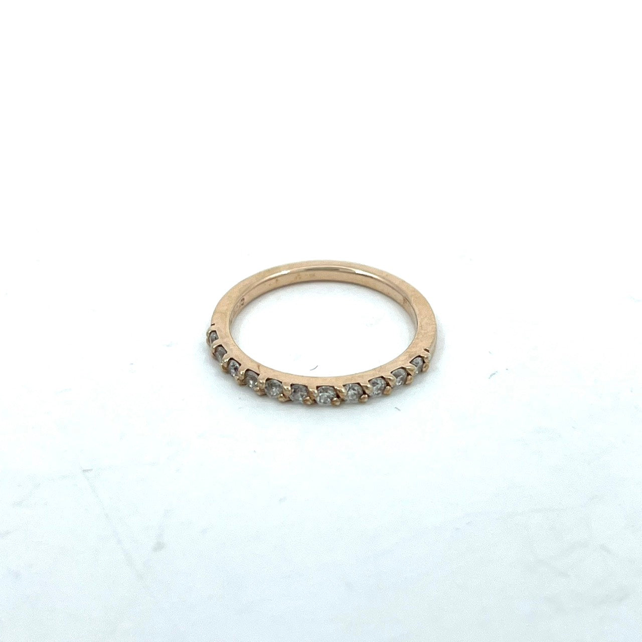 美品 カナルヨンドシー 4℃ K10PG ハーフエタニティリング キュービックジルコニア ピンクゴールド Canal 4℃ W6