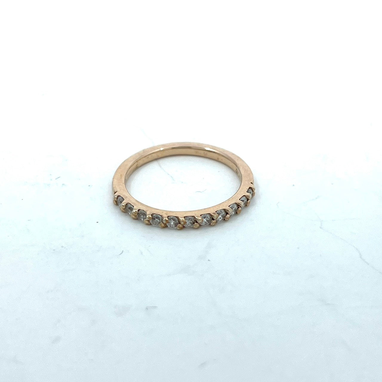 美品 カナルヨンドシー 4℃ K10PG ハーフエタニティリング キュービックジルコニア ピンクゴールド Canal 4℃ W6