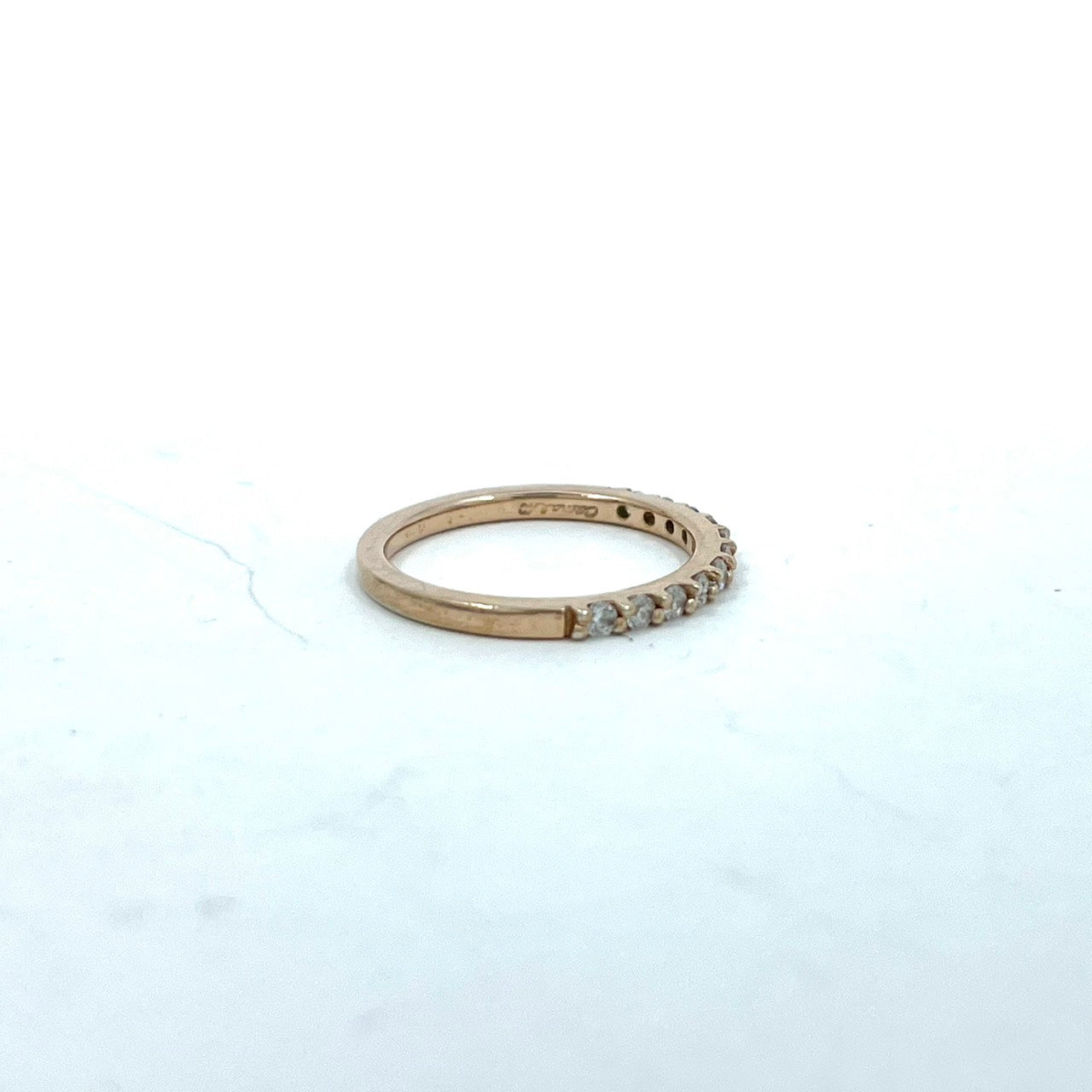 美品 カナルヨンドシー 4℃ K10PG ハーフエタニティリング キュービックジルコニア ピンクゴールド Canal 4℃ W6