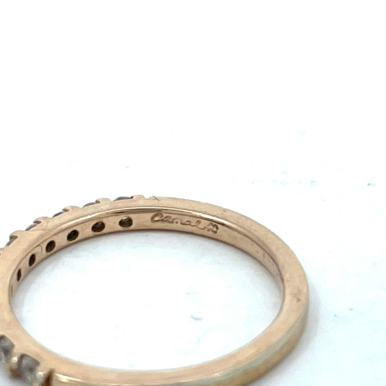 美品 カナルヨンドシー 4℃ K10PG ハーフエタニティリング キュービックジルコニア ピンクゴールド Canal 4℃ W6