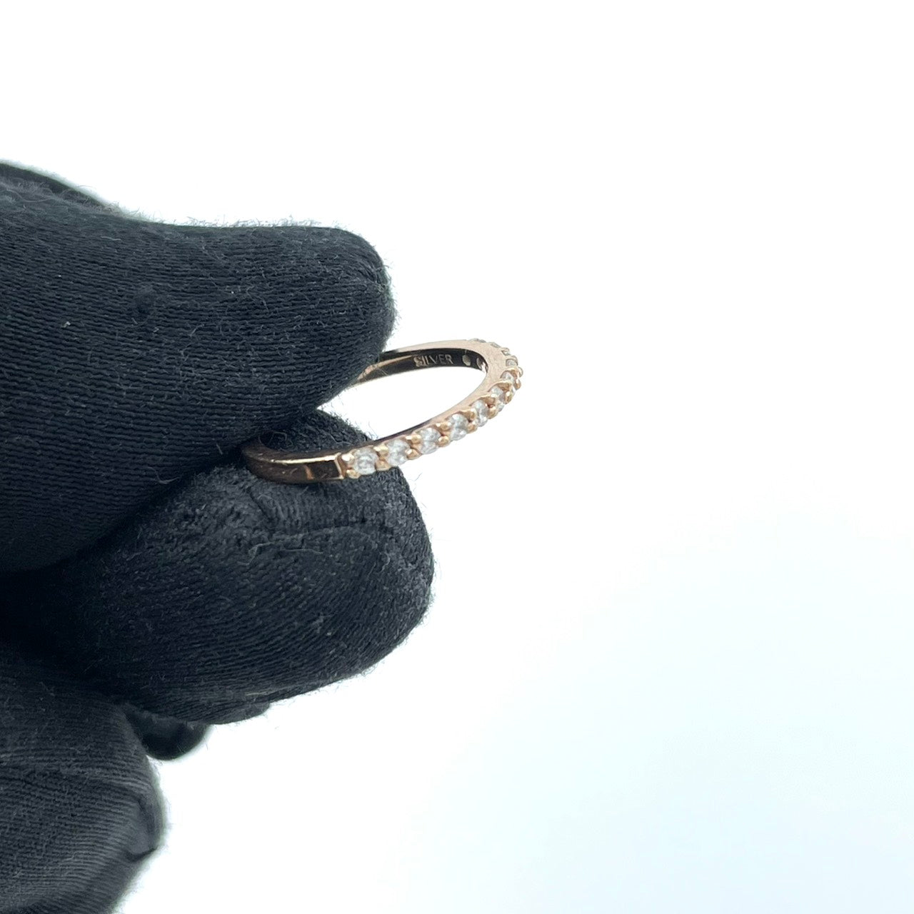 美品 カナルヨンドシー 4℃ K10PG ハーフエタニティリング キュービックジルコニア ピンクゴールド Canal 4℃ W6