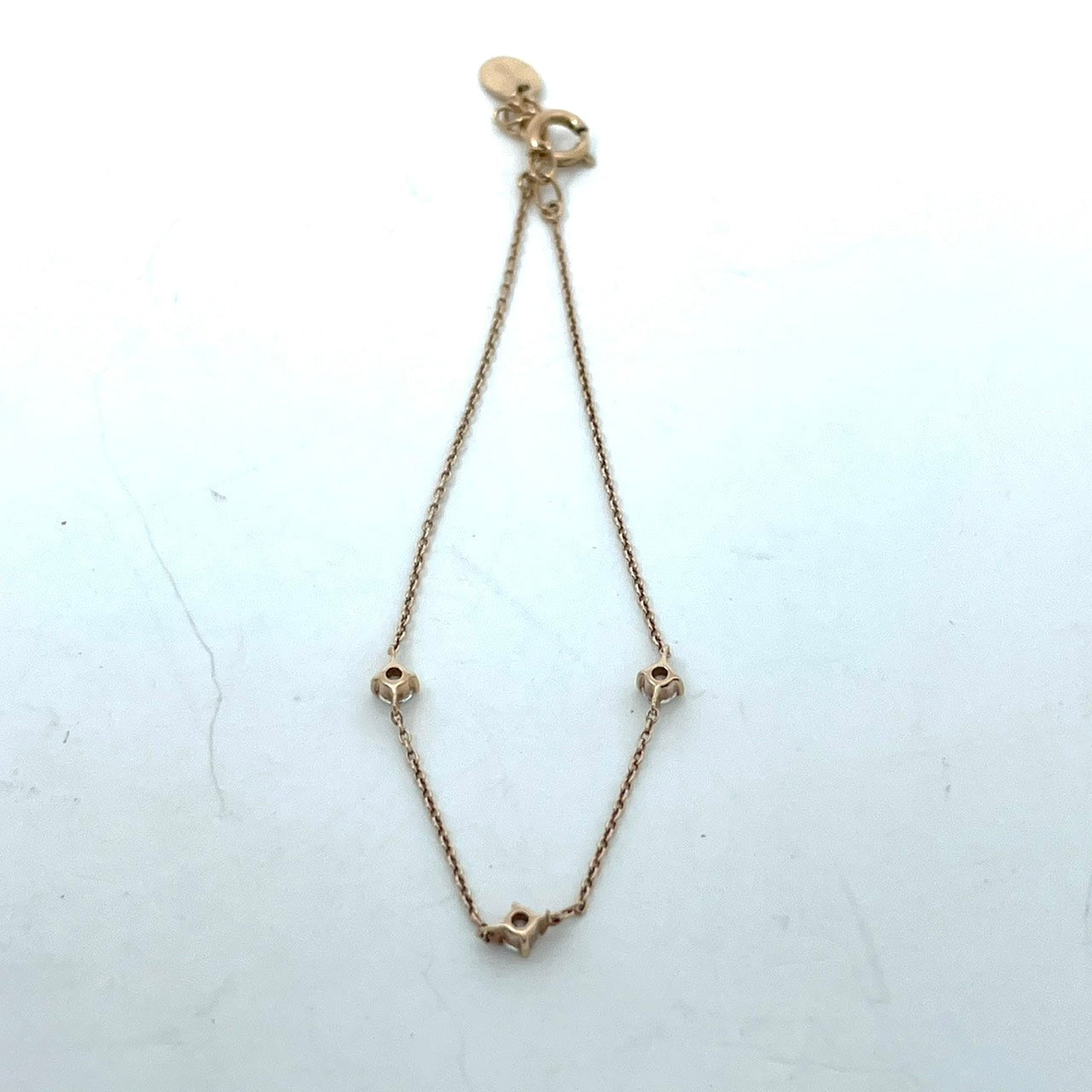 Canal 4℃ カナルヨンドシー 4℃ K10PG 3ストーンブレスレット バングル キュービックジルコニア コールド W6