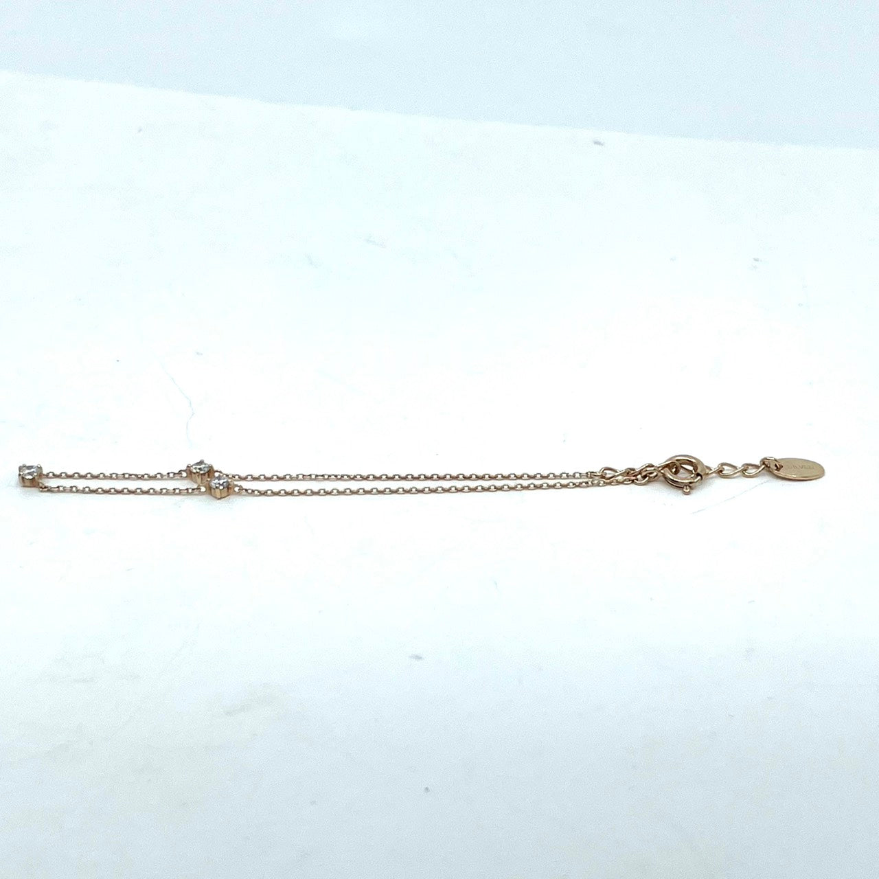 Canal 4℃ カナルヨンドシー 4℃ K10PG 3ストーンブレスレット バングル キュービックジルコニア コールド W6