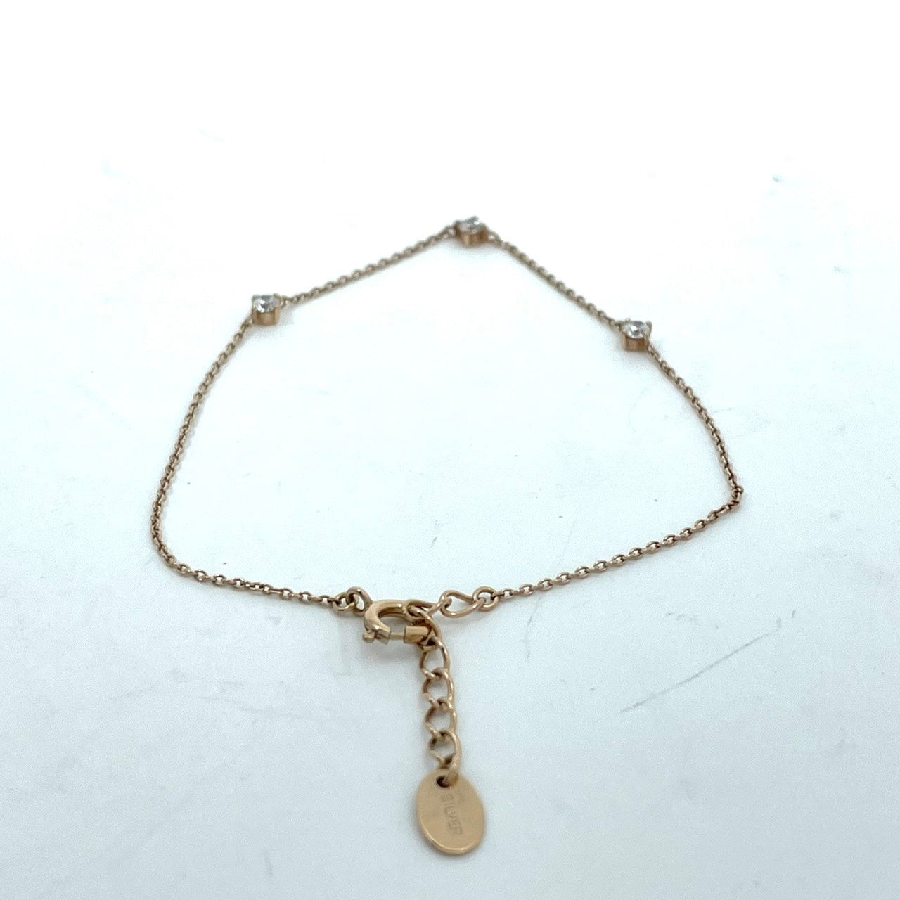 Canal 4℃ カナルヨンドシー 4℃ K10PG 3ストーンブレスレット バングル キュービックジルコニア コールド W6