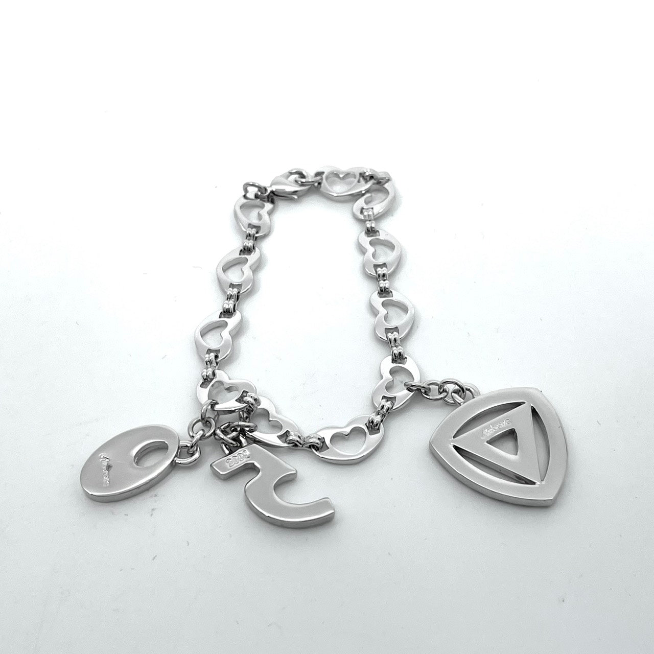 SHIROGANE JEWELRY シロガネジュエリー 50周年記念 アニバーサリー チャームブレスレット スワロフスキークリスタル シルバー W6