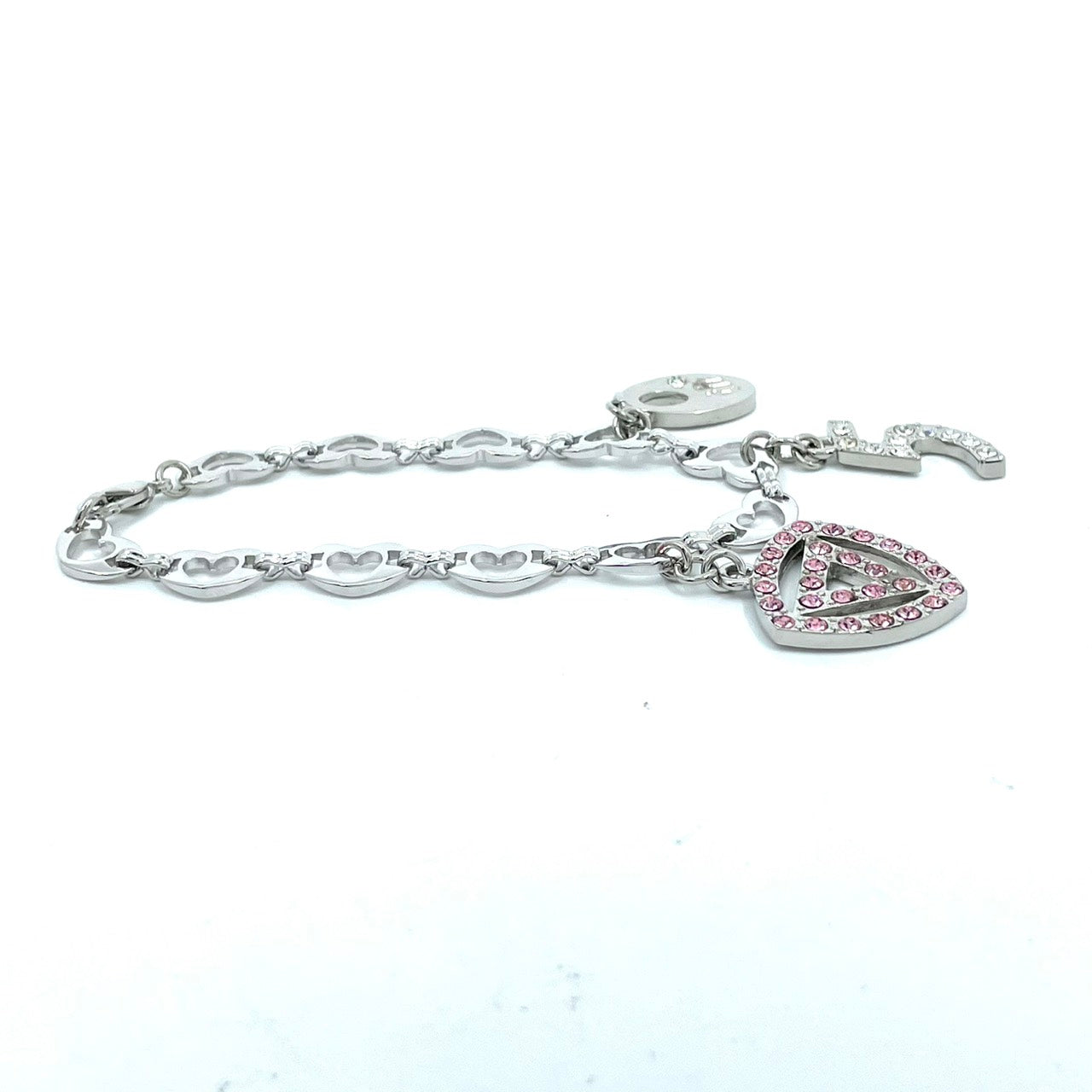 SHIROGANE JEWELRY シロガネジュエリー 50周年記念 アニバーサリー チャームブレスレット スワロフスキークリスタル シルバー W6