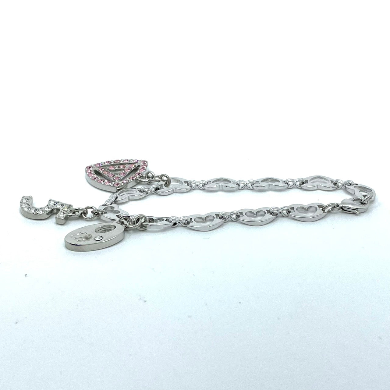 SHIROGANE JEWELRY シロガネジュエリー 50周年記念 アニバーサリー チャームブレスレット スワロフスキークリスタル シルバー W6