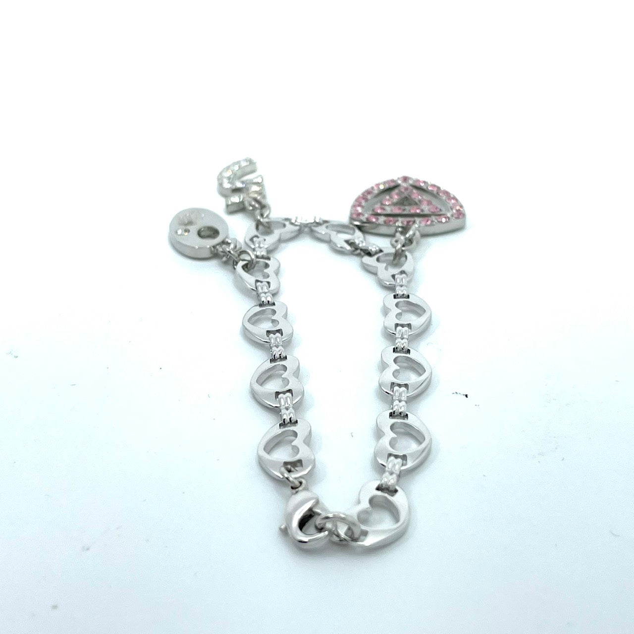 SHIROGANE JEWELRY シロガネジュエリー 50周年記念 アニバーサリー チャームブレスレット スワロフスキークリスタル シルバー W6