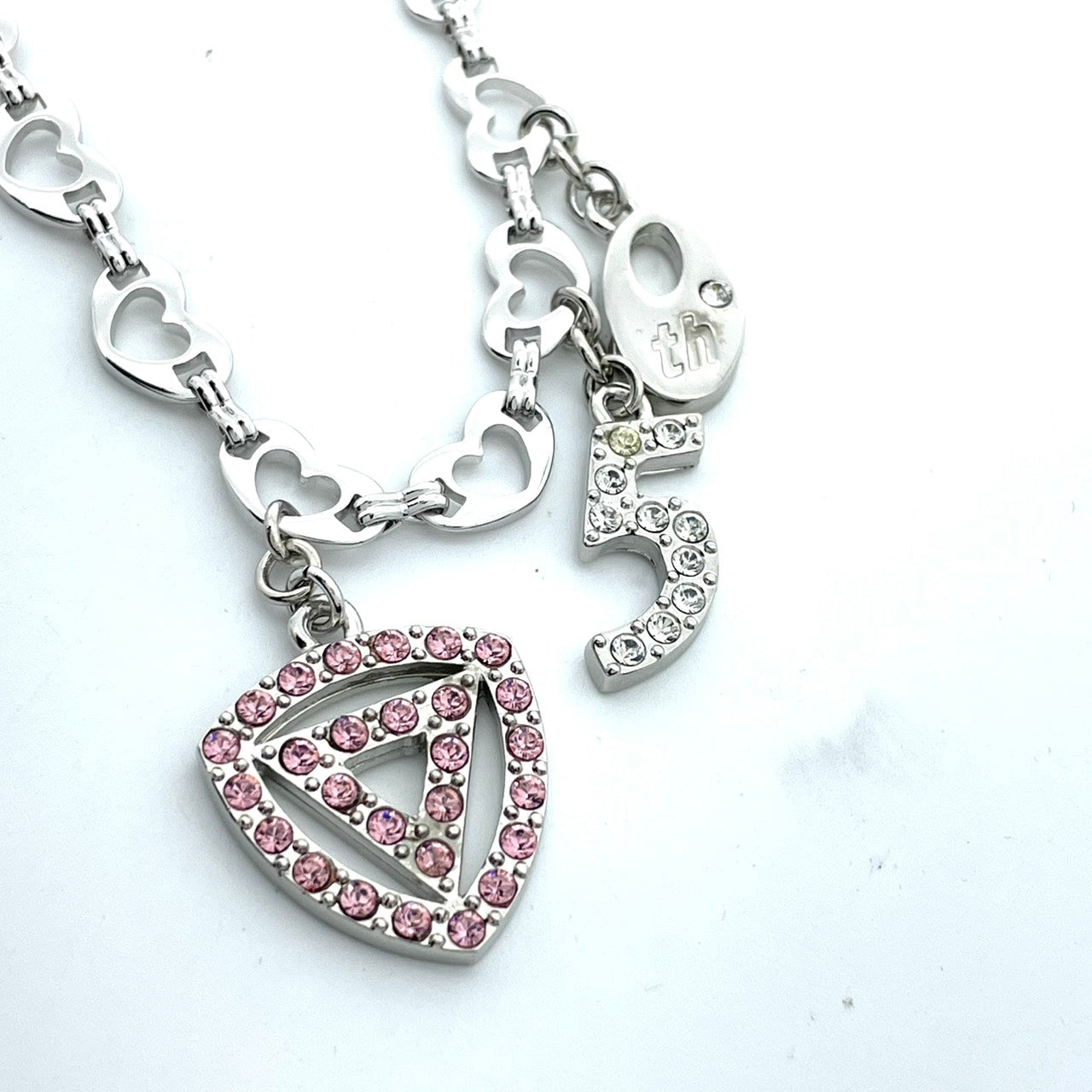 SHIROGANE JEWELRY シロガネジュエリー 50周年記念 アニバーサリー チャームブレスレット スワロフスキークリスタル シルバー W6