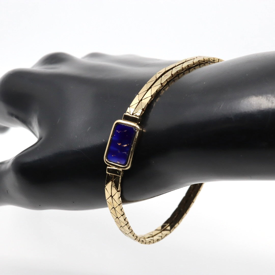 クリスチャンディオール Christian Dior ラピスラズリ ヴィンテージ ブレスレット ゴールド金 ブルー カラーストーン メタルアクセサリー I2