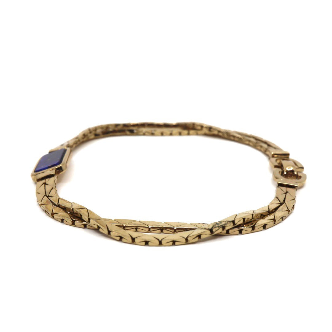 クリスチャンディオール Christian Dior ラピスラズリ ヴィンテージ ブレスレット ゴールド金 ブルー カラーストーン メタルアクセサリー I2