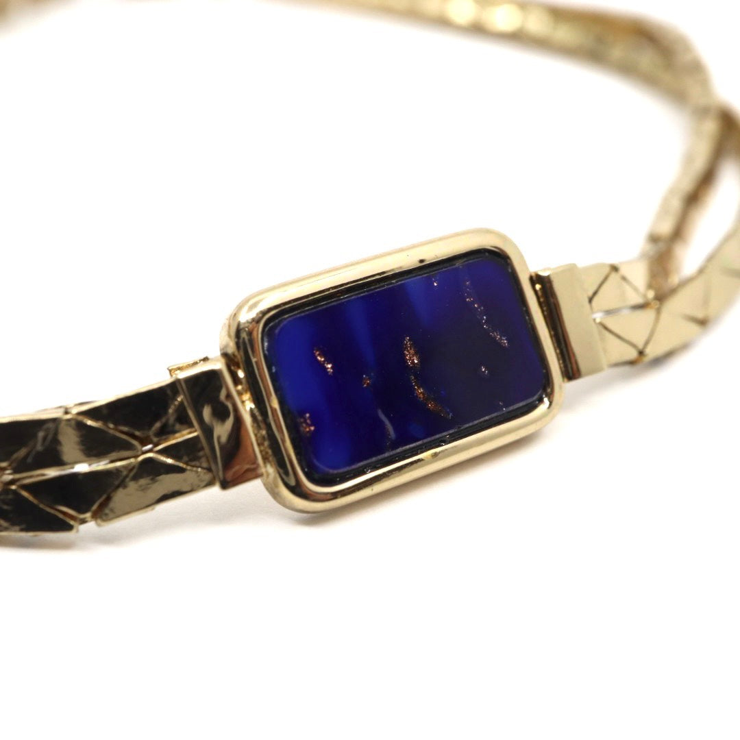 クリスチャンディオール Christian Dior ラピスラズリ ヴィンテージ ブレスレット ゴールド金 ブルー カラーストーン メタルアクセサリー I2