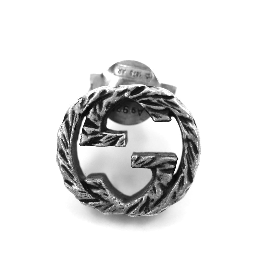 美品 GUCCI グッチ アラベスク インターロッキングG ピアス シルバー 片耳 SV925 ジュエリー アクセサリー メンズ レディース I8