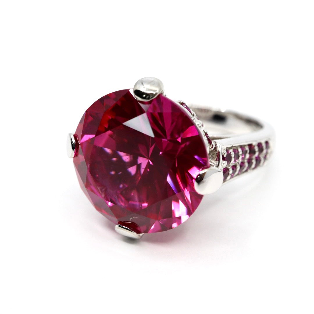 美品 ジャスティンデイビス Justin Davis 指輪 リング カラーストーン ピンクストーン シルバー SV925 クラウン ジュエリー アクセサリー レディース I8