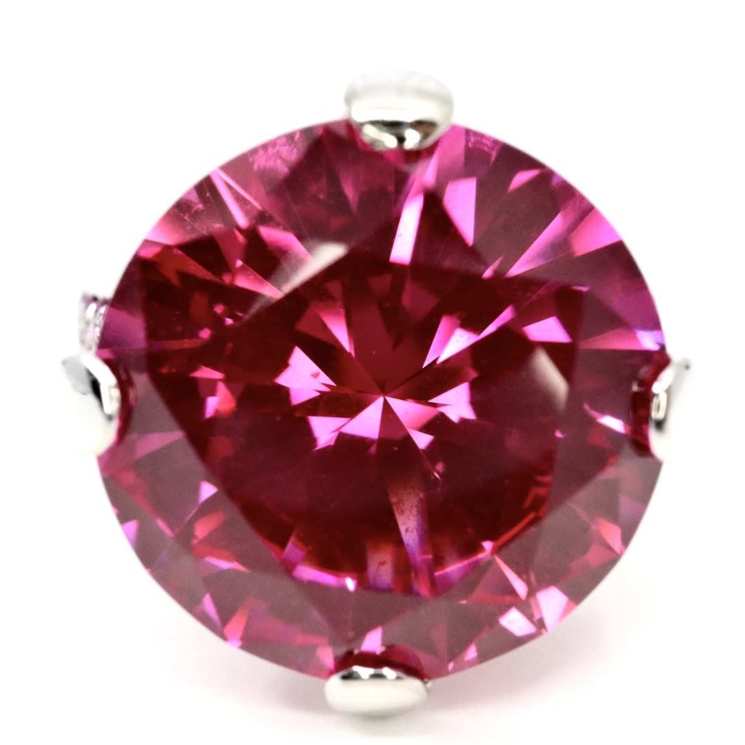 美品 ジャスティンデイビス Justin Davis 指輪 リング カラーストーン ピンクストーン シルバー SV925 クラウン ジュエリー アクセサリー レディース I8