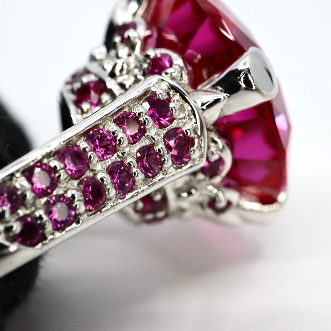 美品 ジャスティンデイビス Justin Davis 指輪 リング カラーストーン ピンクストーン シルバー SV925 クラウン ジュエリー アクセサリー レディース I8