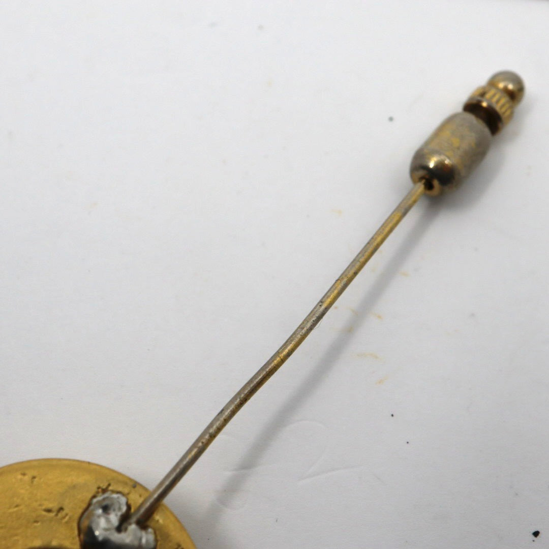 シャネル CHANEL ココマーク ラペルピン タイピン ブローチ ゴールド 金 ブラック 黒 ロゴ刻印 ヴィンテージ アクセサリー I8