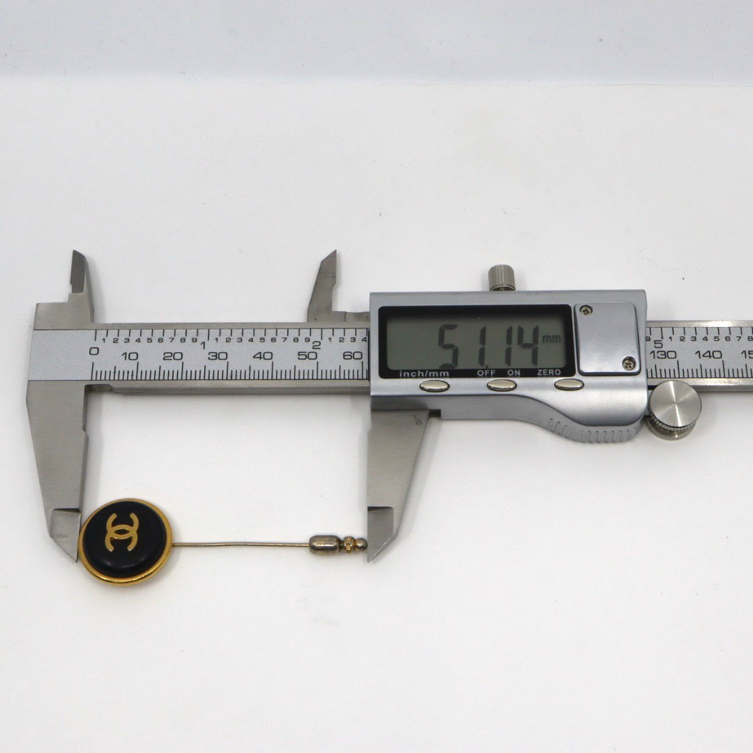 シャネル CHANEL ココマーク ラペルピン タイピン ブローチ ゴールド 金 ブラック 黒 ロゴ刻印 ヴィンテージ アクセサリー I8