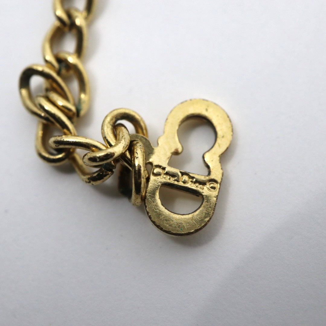 クリスチャン ディオール Christian Dior パールチャーム ネックレス ゴールド CDロゴ ヴィンテージ アクセサリー I8