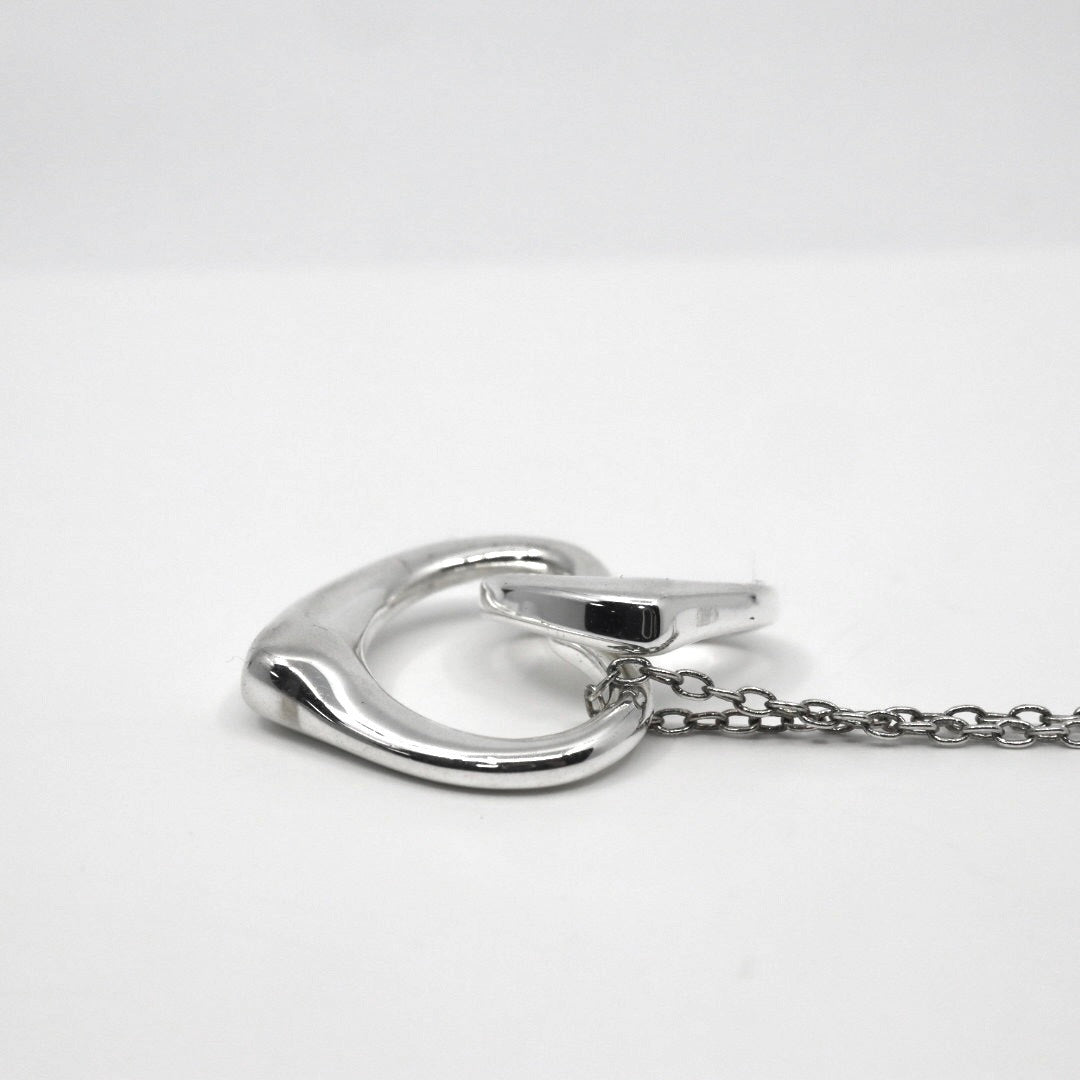 【美品】TIFFANY&Co. ティファニー ダブルオープンハート ネックレス エルサ・ペレッティ シルバー925 ペンダント アクセサリー レディース I2