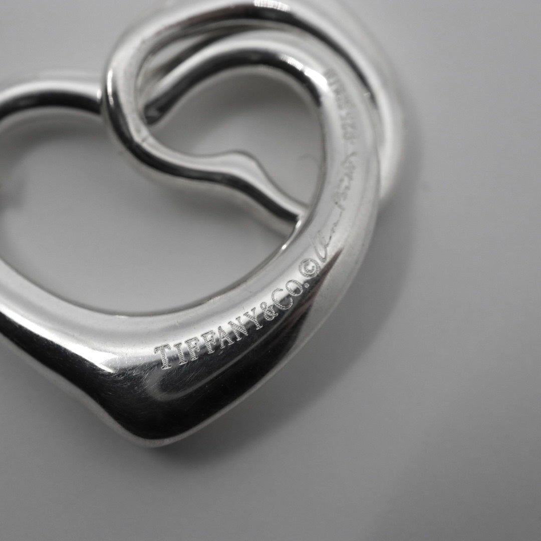 【美品】TIFFANY&Co. ティファニー ダブルオープンハート ネックレス エルサ・ペレッティ シルバー925 ペンダント アクセサリー レディース I2