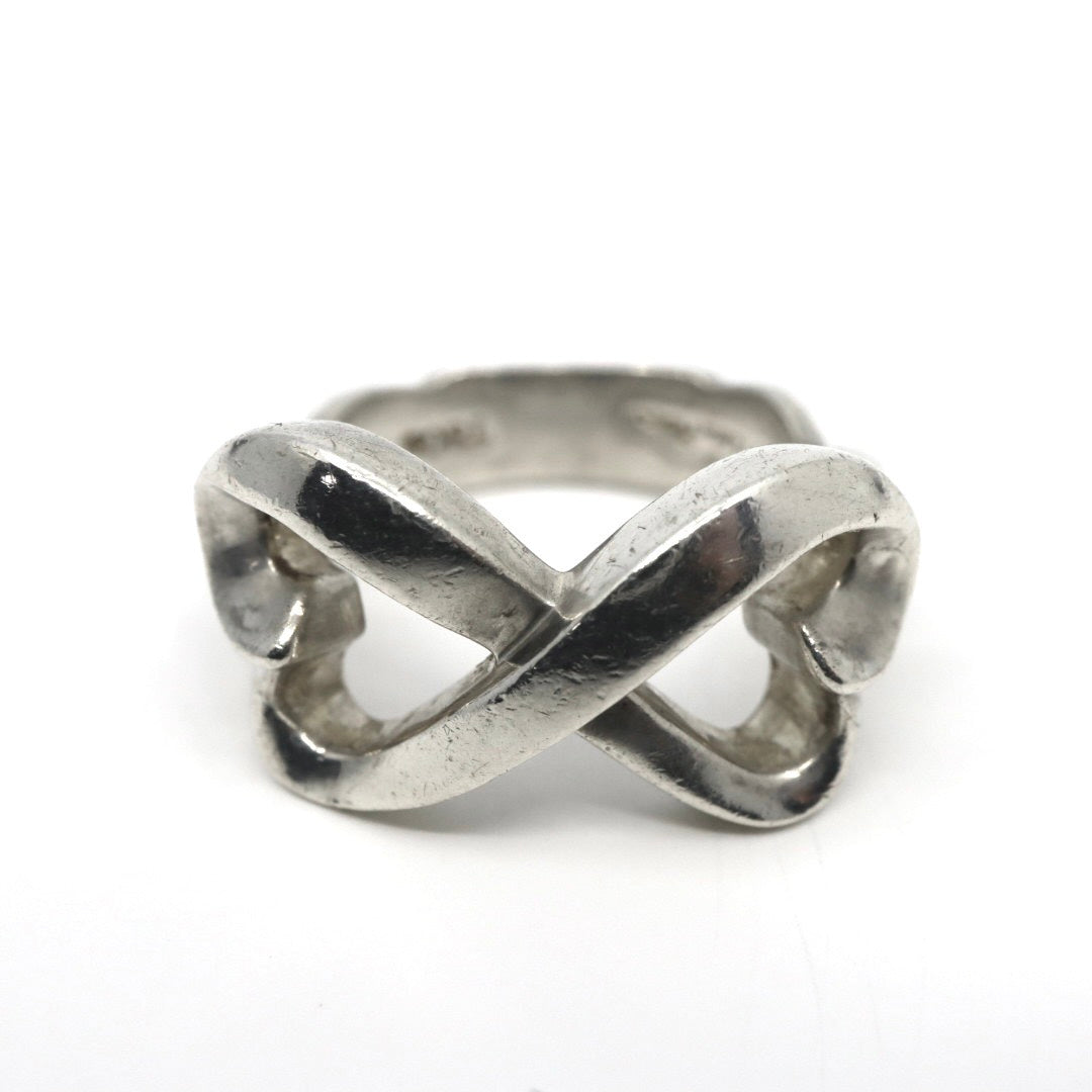 【美品】TIFFANY&Co. ティファニー ダブルラビングハート ダブルラヴィングハート リング 指輪 シルバー925 スターリングシルバー アクセサリー ジュエリー レディース I2
