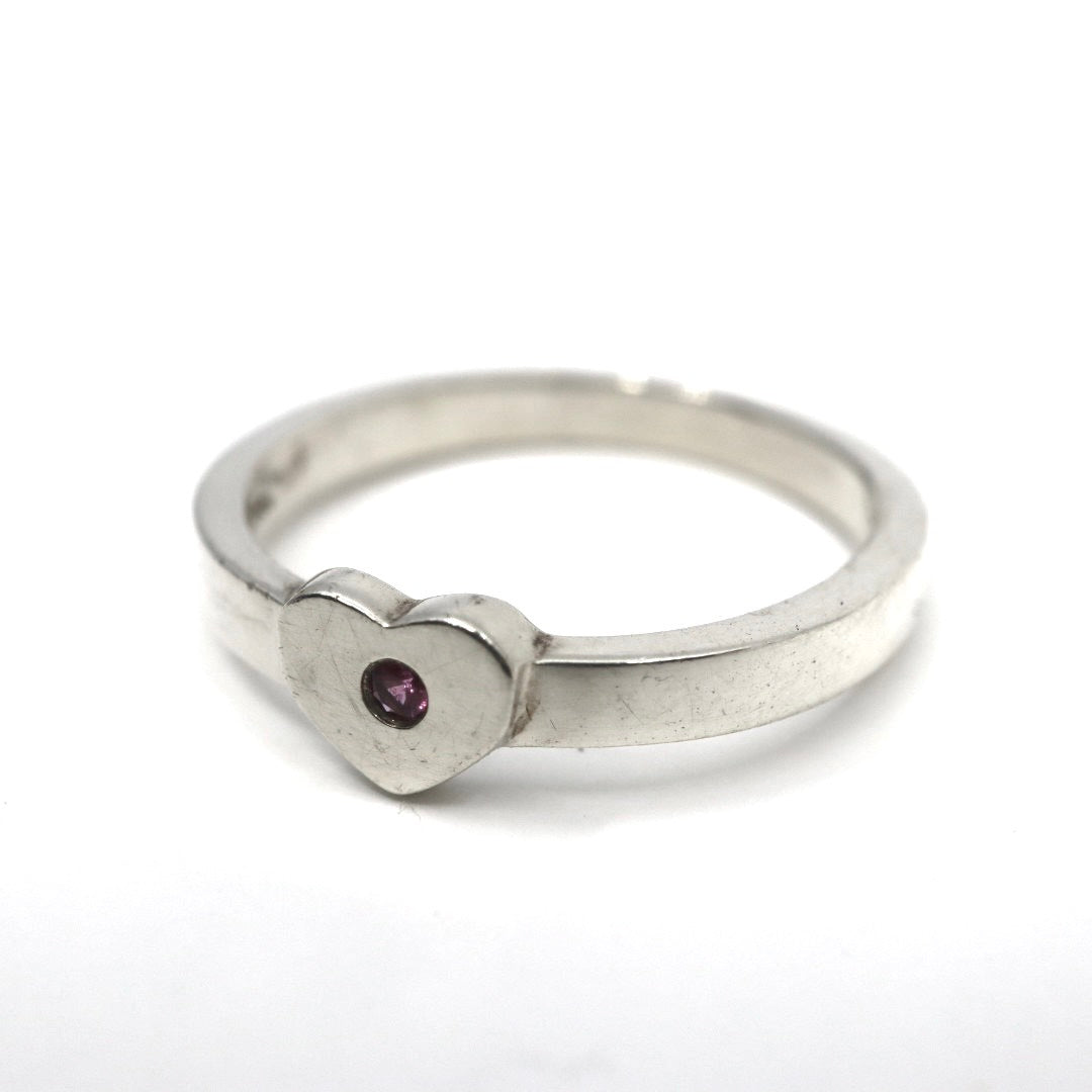 【美品】TIFFANY&Co. ティファニー クラウンオブハート ピンクサファイア リング 指輪 シルバー925 スターリングシルバー アクセサリー ジュエリー レディース I2