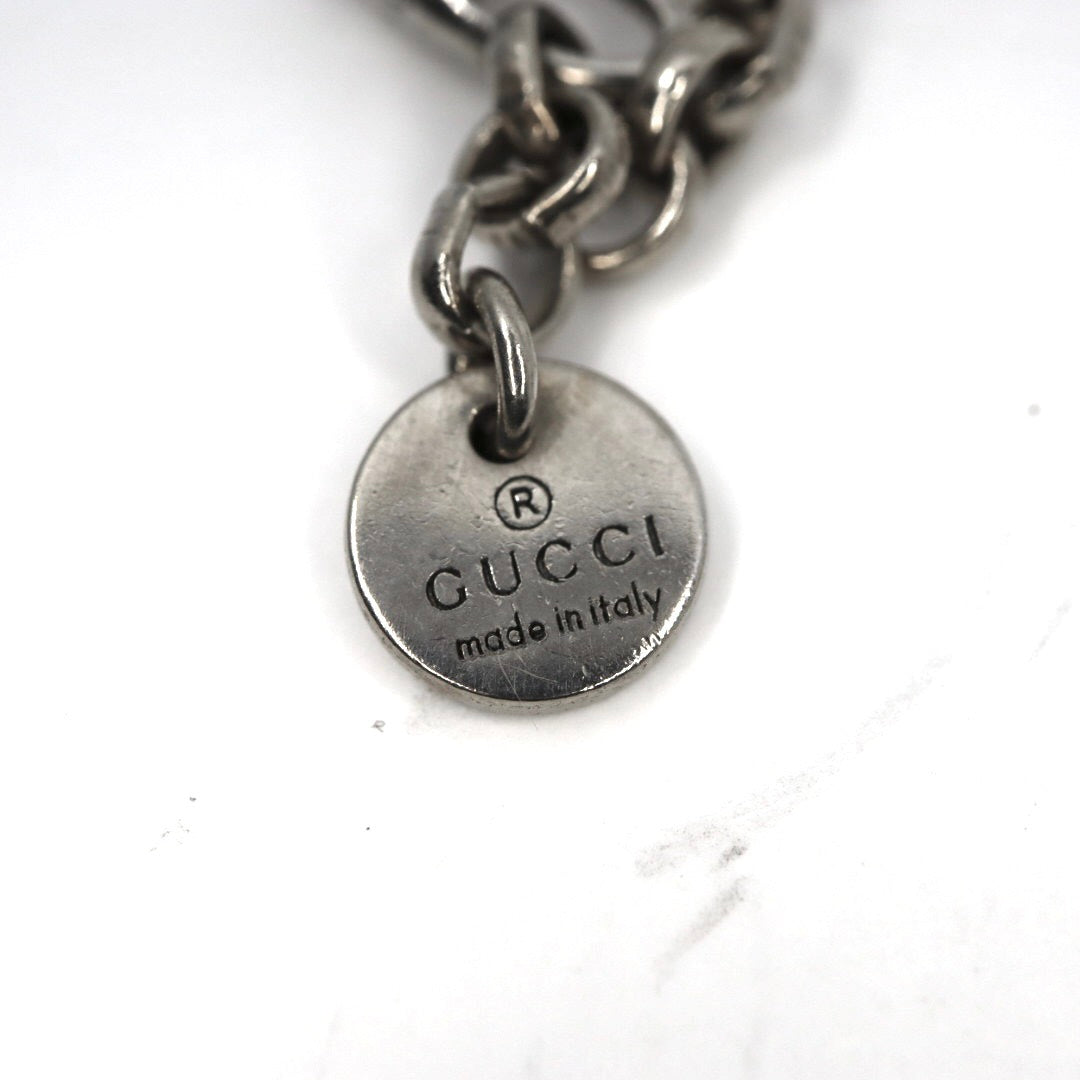 【美品】GUCCI グッチ アラベスク ネックレス インターロッキングG ペンダント シルバー925 スターリングシルバー アクセサリー ジュエリー メンズ レディース I2