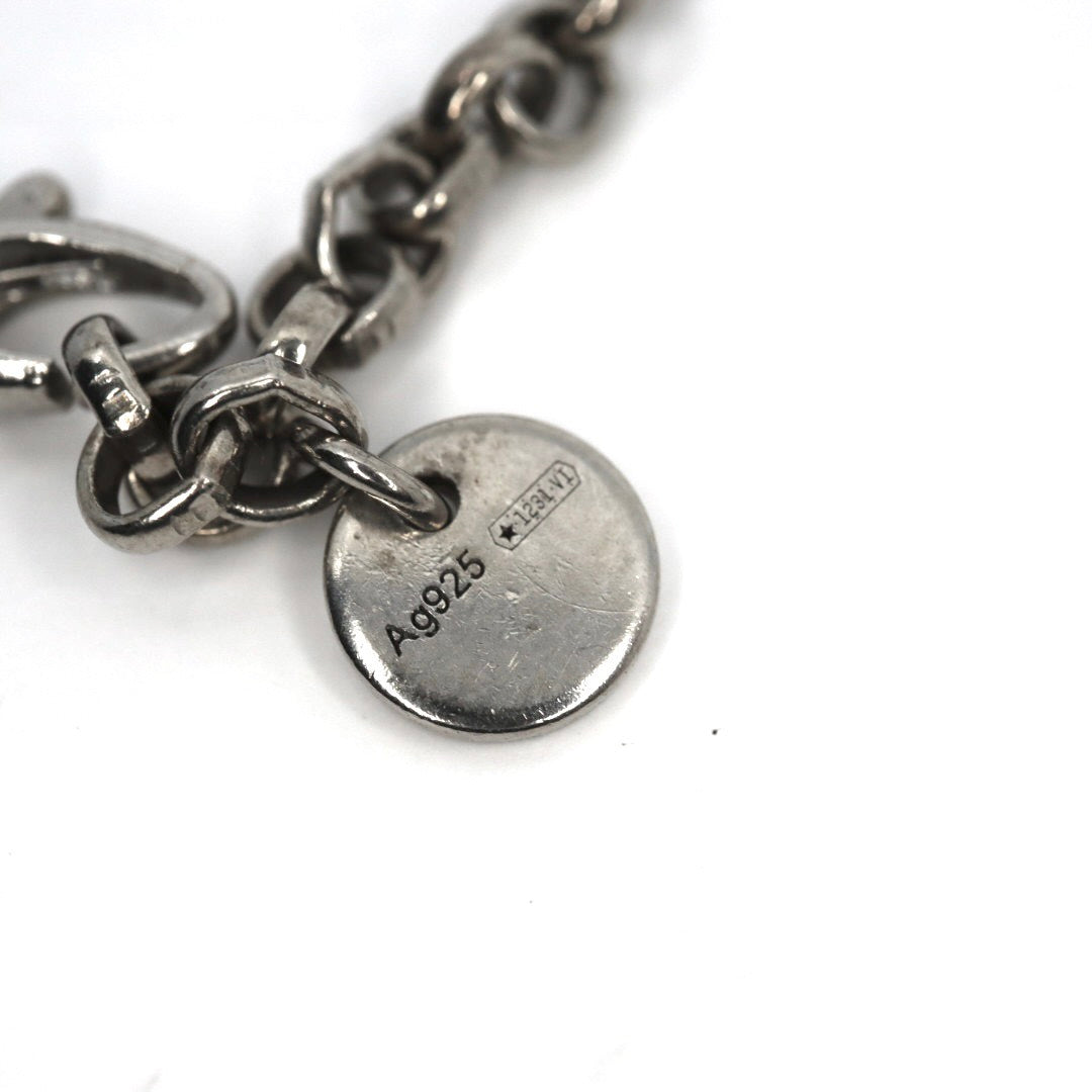 【美品】GUCCI グッチ アラベスク ネックレス インターロッキングG ペンダント シルバー925 スターリングシルバー アクセサリー ジュエリー メンズ レディース I2