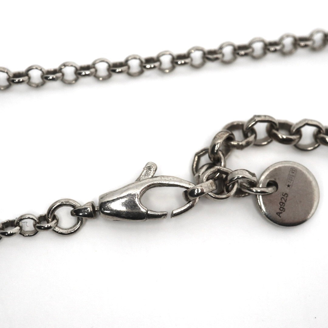 【美品】GUCCI グッチ アラベスク ネックレス インターロッキングG ペンダント シルバー925 スターリングシルバー アクセサリー ジュエリー メンズ レディース I2