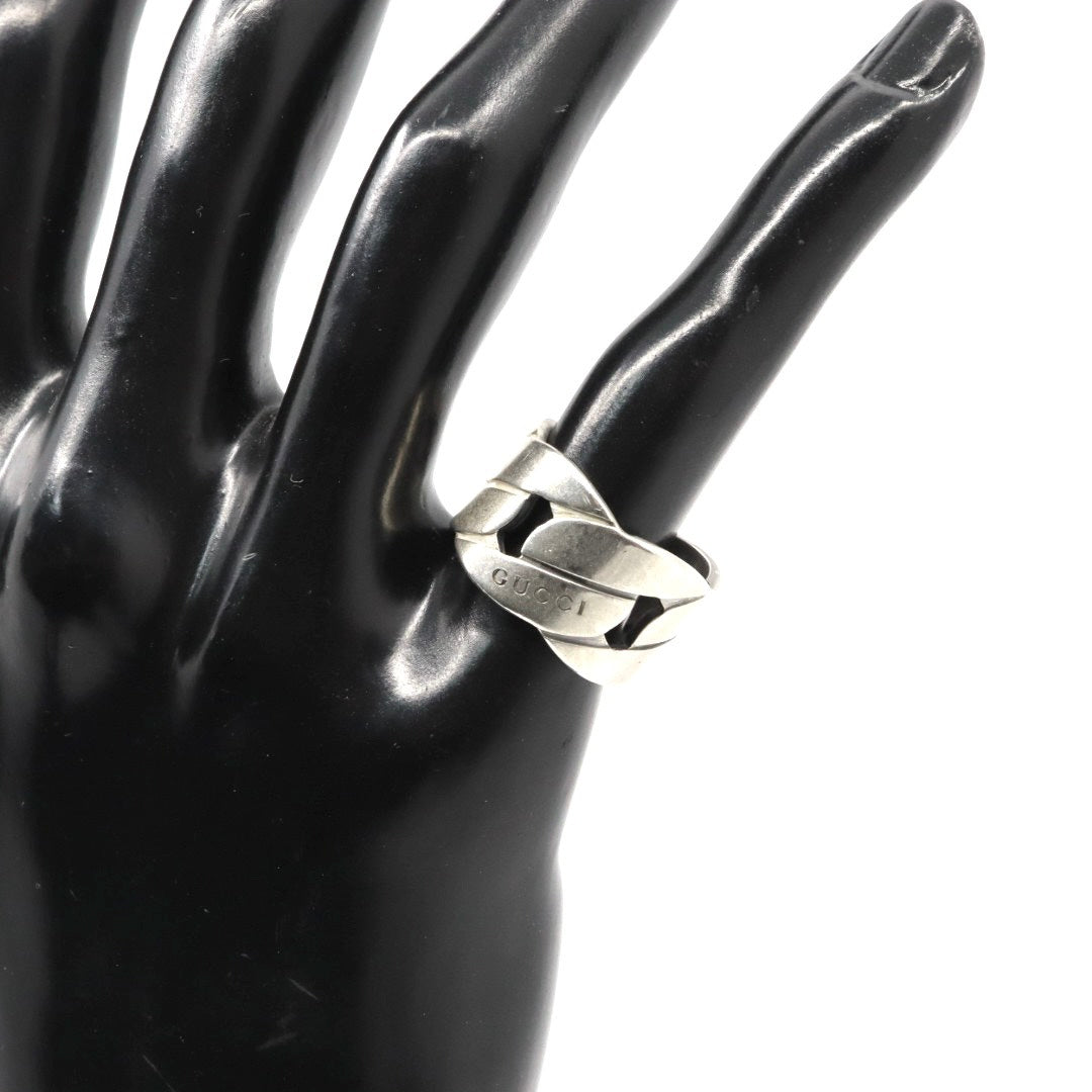 GUCCI グッチ チェーンモチーフ ワイドリング 指輪 11号 シルバー925 スターリングシルバー アクセサリー ジュエリー メンズ レディース I2