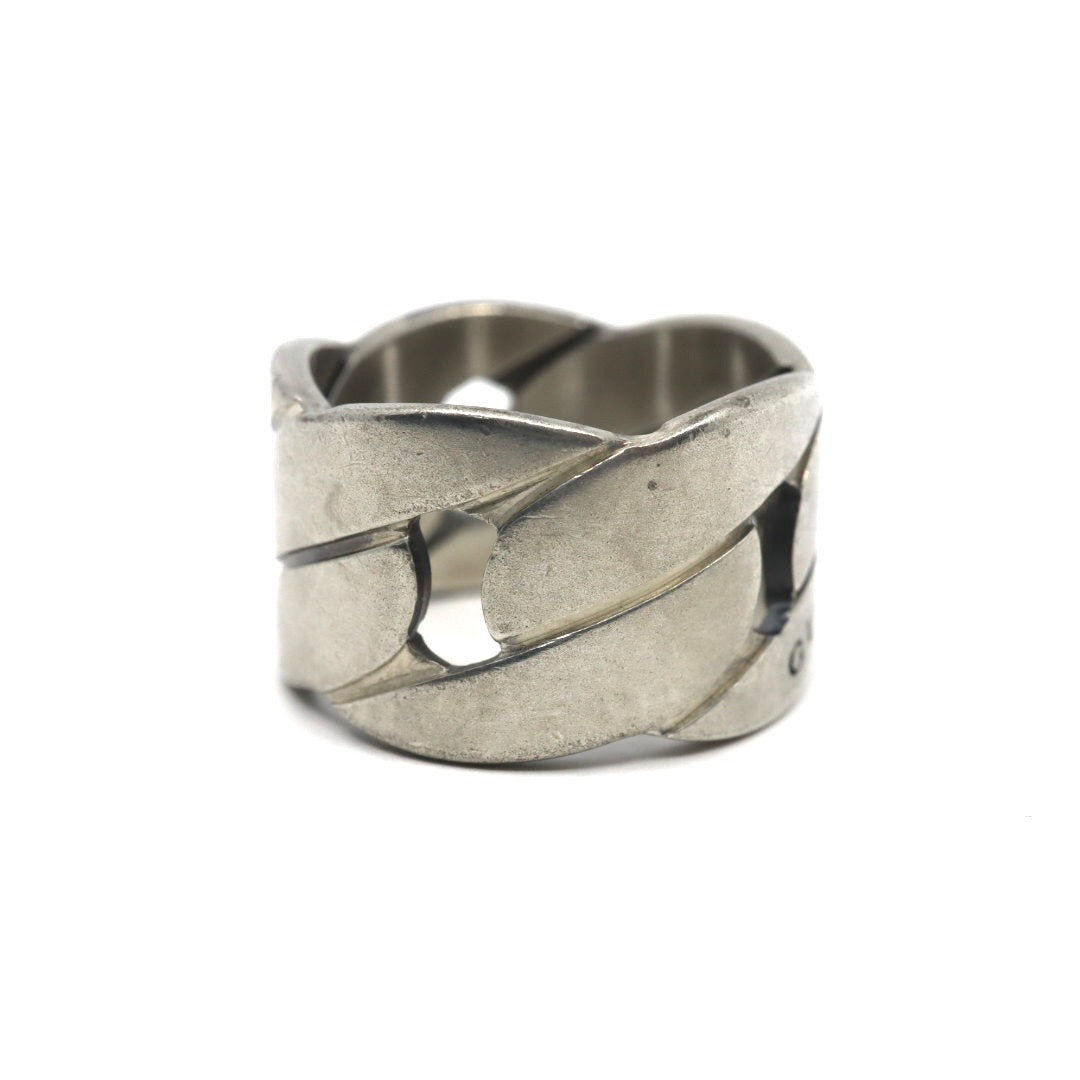 GUCCI グッチ チェーンモチーフ ワイドリング 指輪 11号 シルバー925 スターリングシルバー アクセサリー ジュエリー メンズ レディース I2