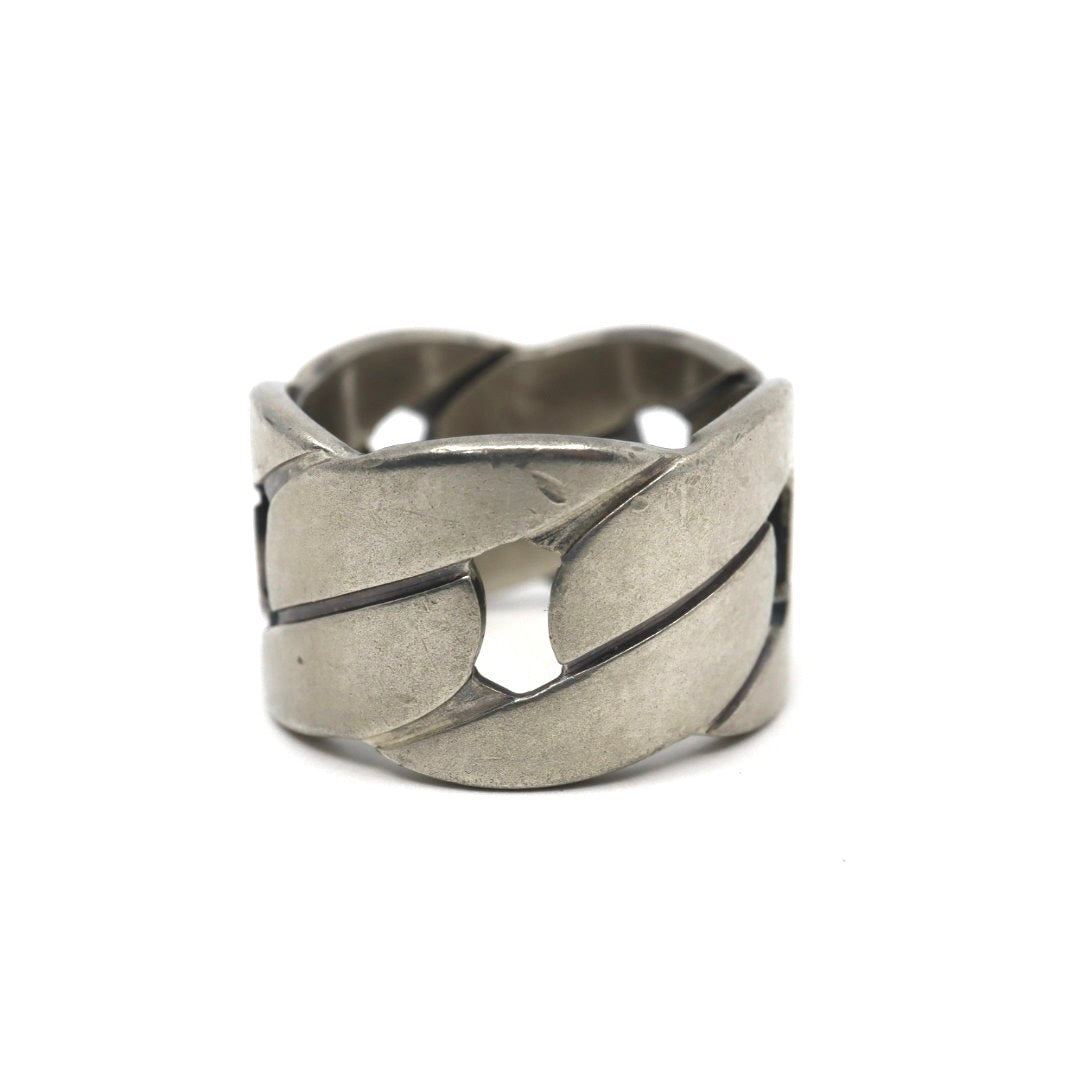 GUCCI グッチ チェーンモチーフ ワイドリング 指輪 11号 シルバー925 スターリングシルバー アクセサリー ジュエリー メンズ レディース I2