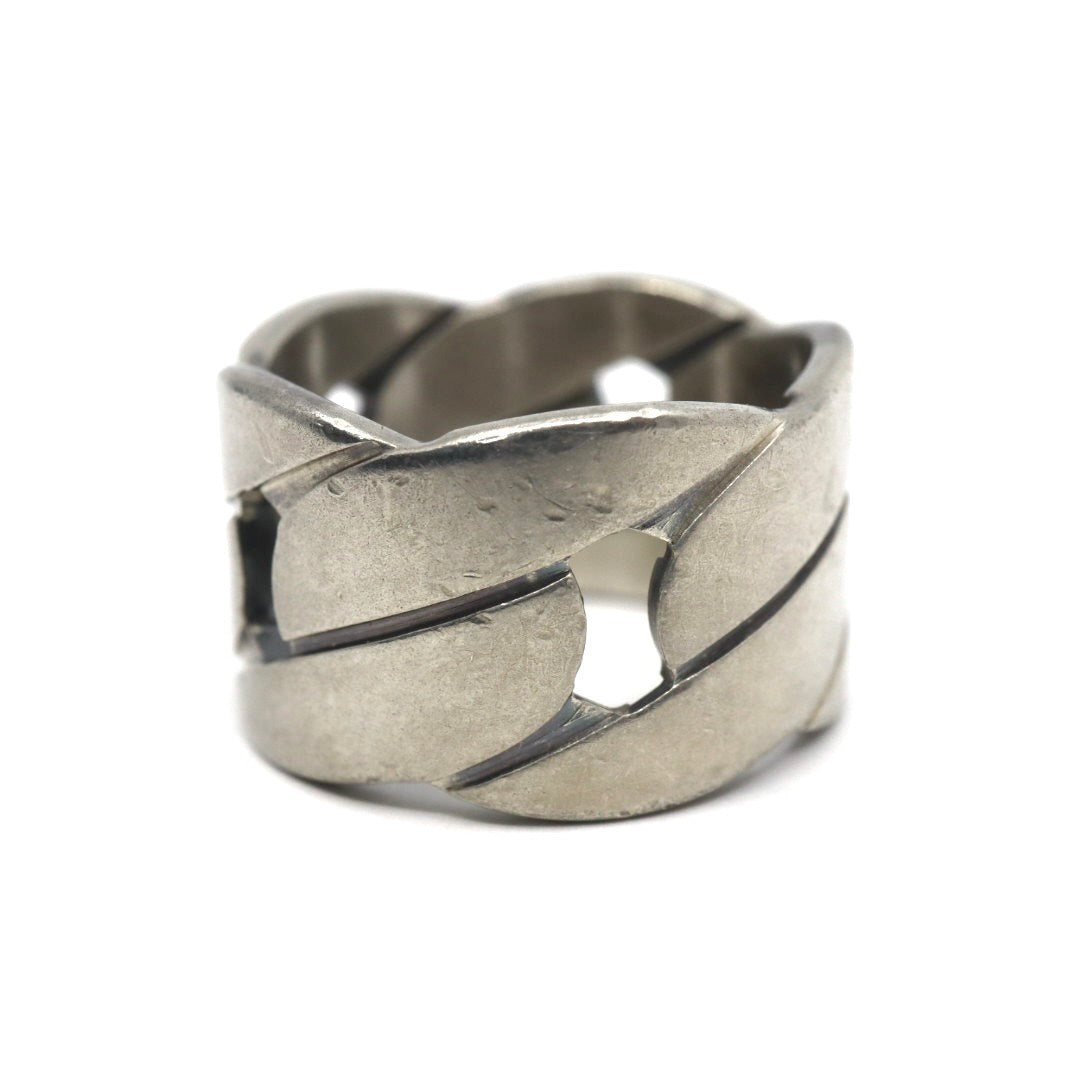 GUCCI グッチ チェーンモチーフ ワイドリング 指輪 11号 シルバー925 スターリングシルバー アクセサリー ジュエリー メンズ レディース I2